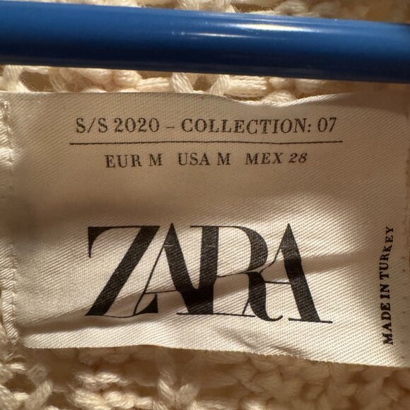 ZARA Cream Long Cable Knit Coat/Cardigan - Picture 4 of 4